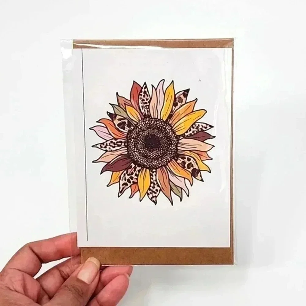 Sunflower Handmade Greeting Blank Card‎ 4x6